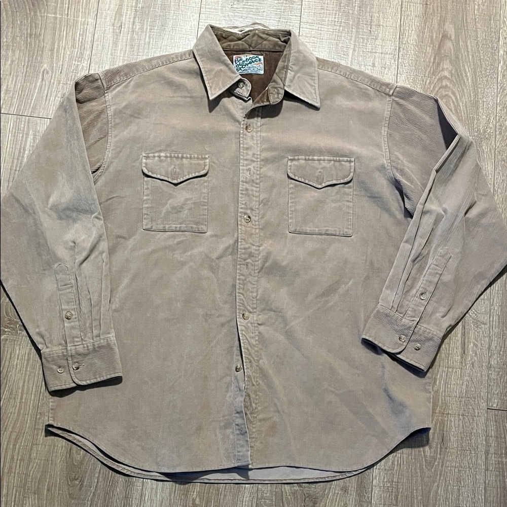 Men’s Outdoor Exchange Tan Corduroy Button-Down Shirt Size XL